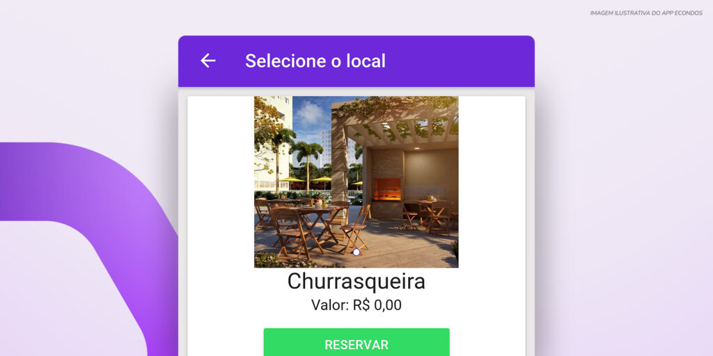 Tela do aplicativo com votação digital, possibilitando participação dos moradores em decisões do condomínio de forma prática e transparente.